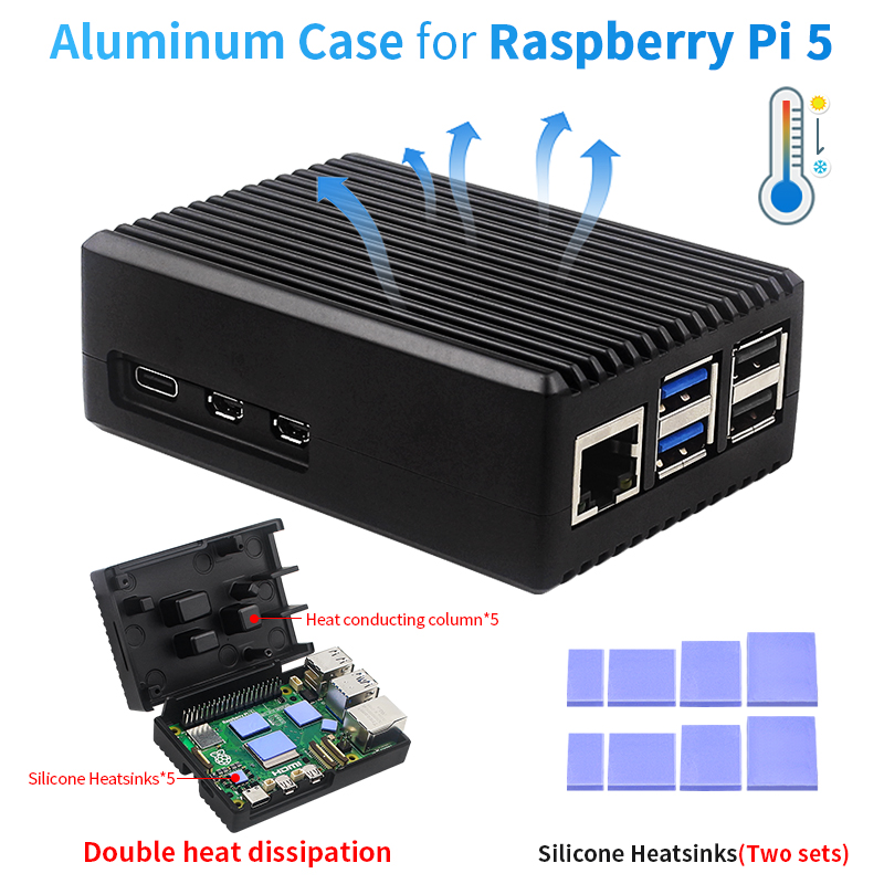 Radxa Rock 5B 16Gb - Raspberry Pi 5, Gehäuse aus Aluminiumlegierung,