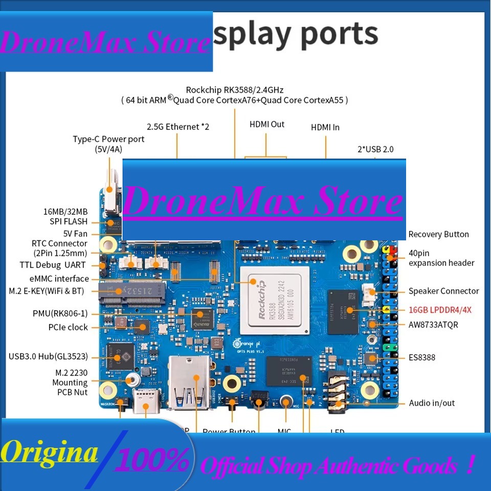 Orange Pi 5 Plus 32Gb - DroMaRockchip Einplatinen-Computer RK3588 Orange Pi 5