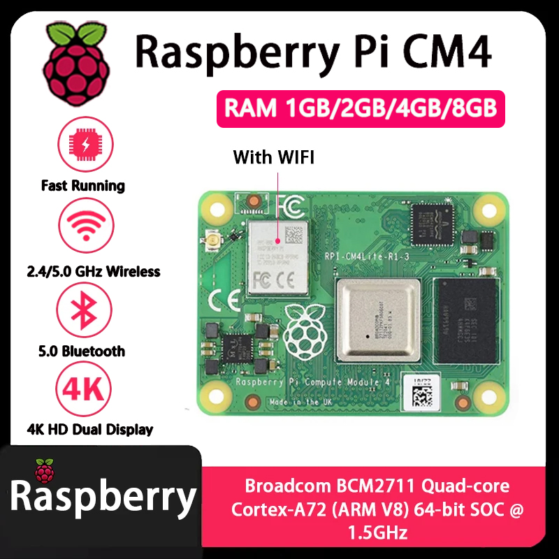 Raspberry Pi CM4 1GB/2GB/4GB/8 – Compute Module 4 32Gb Wifi Bewertung und Preis